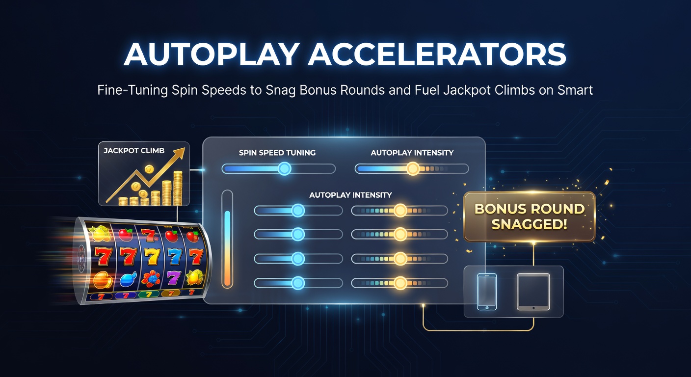 Grafiek met autoplay-snelheidsinstellingen naast jackpot-meter die oploopt op mobiel scherm
