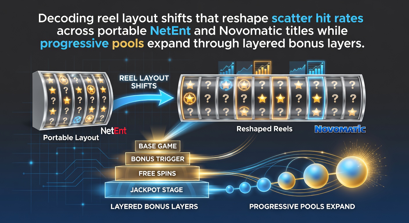 Reel layout veranderingen in NetEnt en Novomatic mobiele slots met scatter symbolen en progressieve bonus lagen