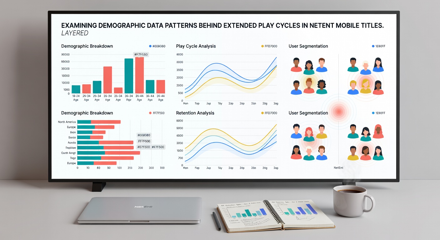 Grafiek van demografische patronen in mobiele gokkastensessies met bonussen
