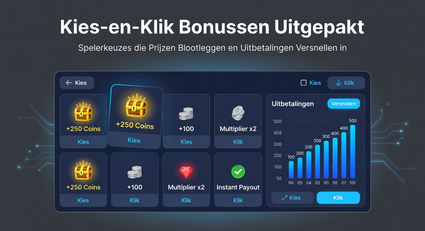 Dynamische kies-en-klik bonusronde met exploderende prijzen en versnellende multipliers in een hedendaagse gokkast