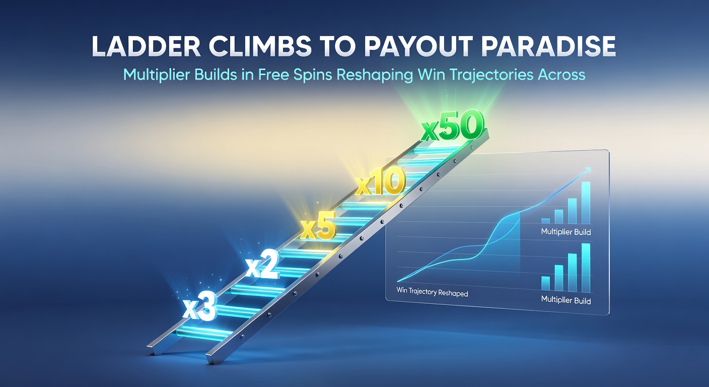 Dynamische weergave van multiplier builds in free spins op een smartphone-scherm, met een ladder die oploopt naar x50 en exploderende win-symbolen