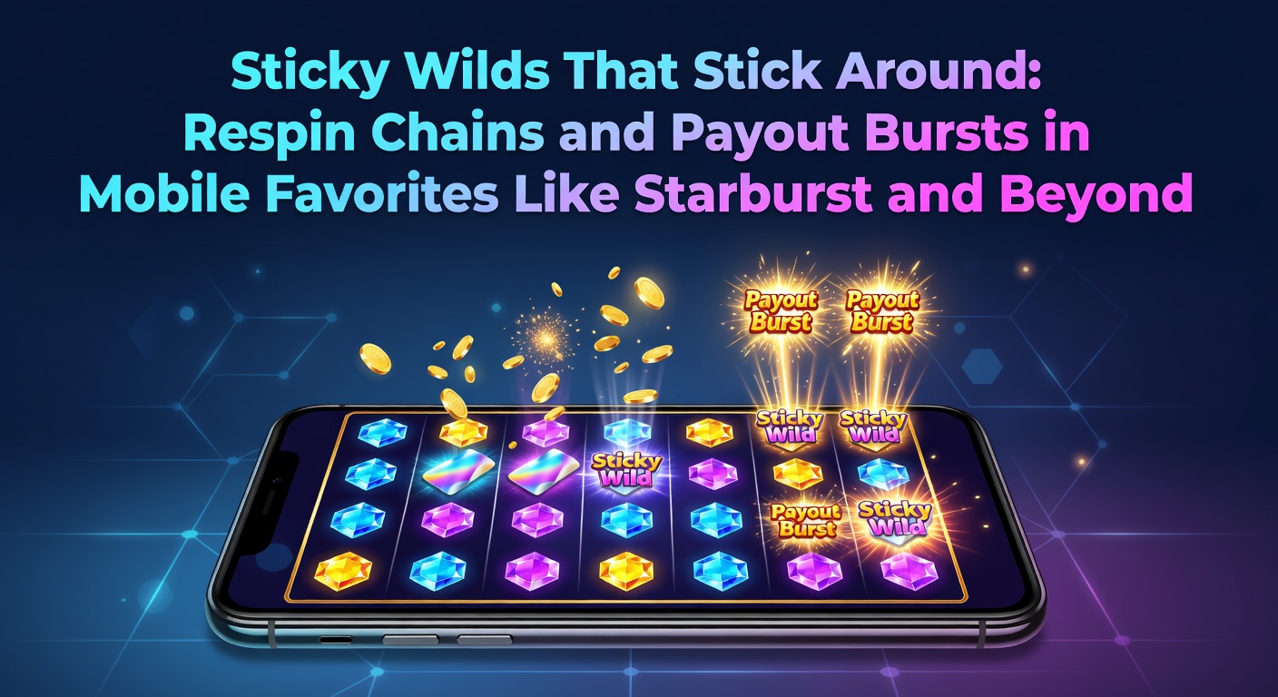 Schermafbeelding van een sticky wild in actie op een mobiel slotspel, met respin-effecten en exploderende winsten