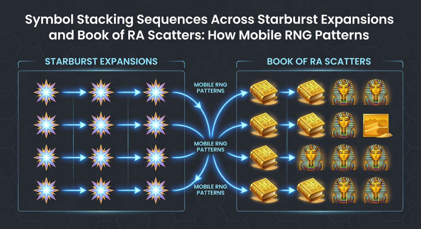 RNG-patronen en gestapelde symbolen tijdens mobiele spins met bonuslagen actief