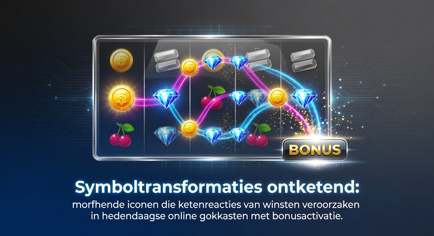 Morphende symbolen in een online gokkast die een ketenreactie van winsten activeren tijdens een bonusronde